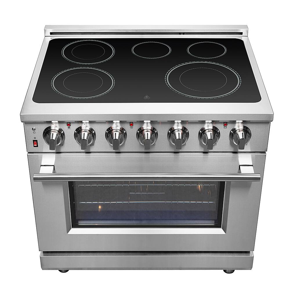 Alt View 12. Forno Appliances - Massimo 5.36 Cu. Ft. Freestanding Electric Range with Steam Cleaning and Chef Door.