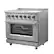 Left. Forno Appliances - Massimo 5.36 Cu. Ft. Freestanding Electric Range with Steam Cleaning and Chef Door - Stainless steel.