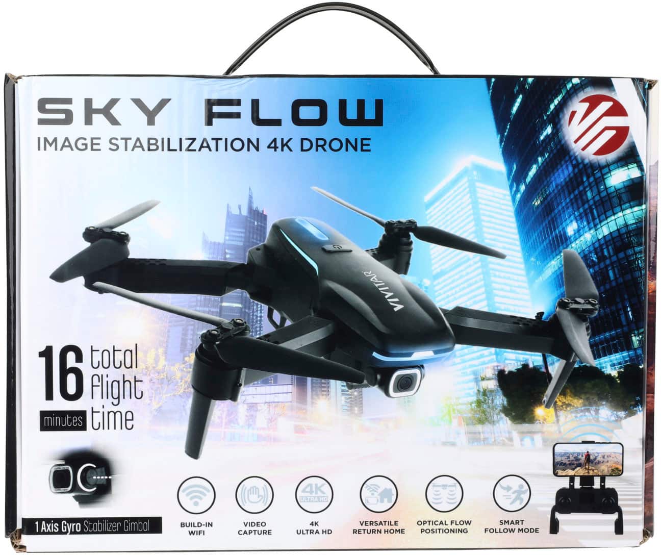 Alt View 19. Vivitar - Sky Hawk 4K Drone with Built-in Wifi - Black.