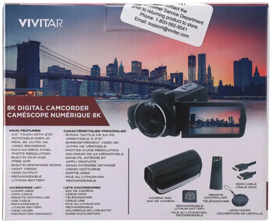 Alt View 14. Vivitar - Vivitar 8K Digital Camcorder - Black.