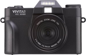 Vivitar 4K Point and Shoot Digital Camera - Black - Front_Zoom