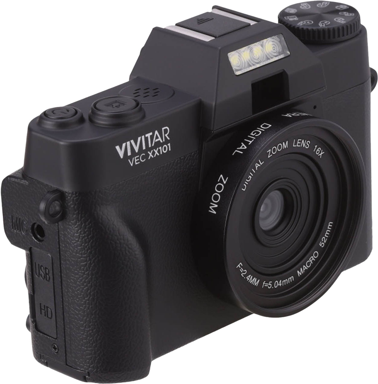 Left View: Vivitar - VECXX101 4K Digital Camera - Black