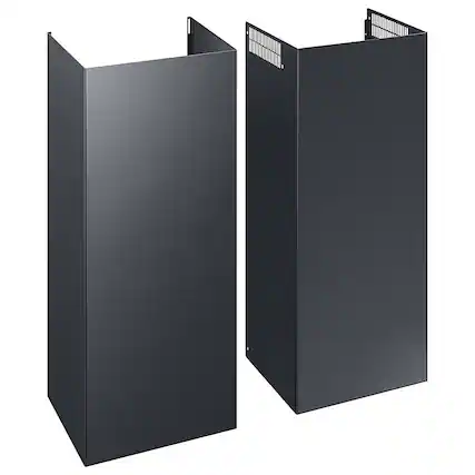Front. Samsung - Bespoke Chimney Hood Extension Kit for 30" and 36" Range Hoods - Black Stainless Steel.