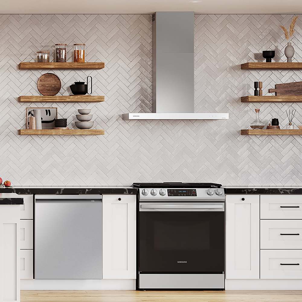 Alt View 11. Samsung - Bespoke Chimney Hood Extension Kit for 30" and 36" Range Hoods - Stainless Steel.