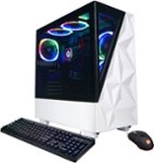 The image features a white Intel Core i9 computer with a keyboard and mouse. The computer is equipped with a colorful lighting system, making it visually appealing. The keyboard and mouse are placed in front of the computer, ready for use.