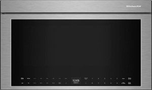 KitchenAid - 1.1 Cu. Ft. Convection Flush Built-In Over-the-Range Microwave with Air Fry Mode - Stainless Steel - Front_Zoom