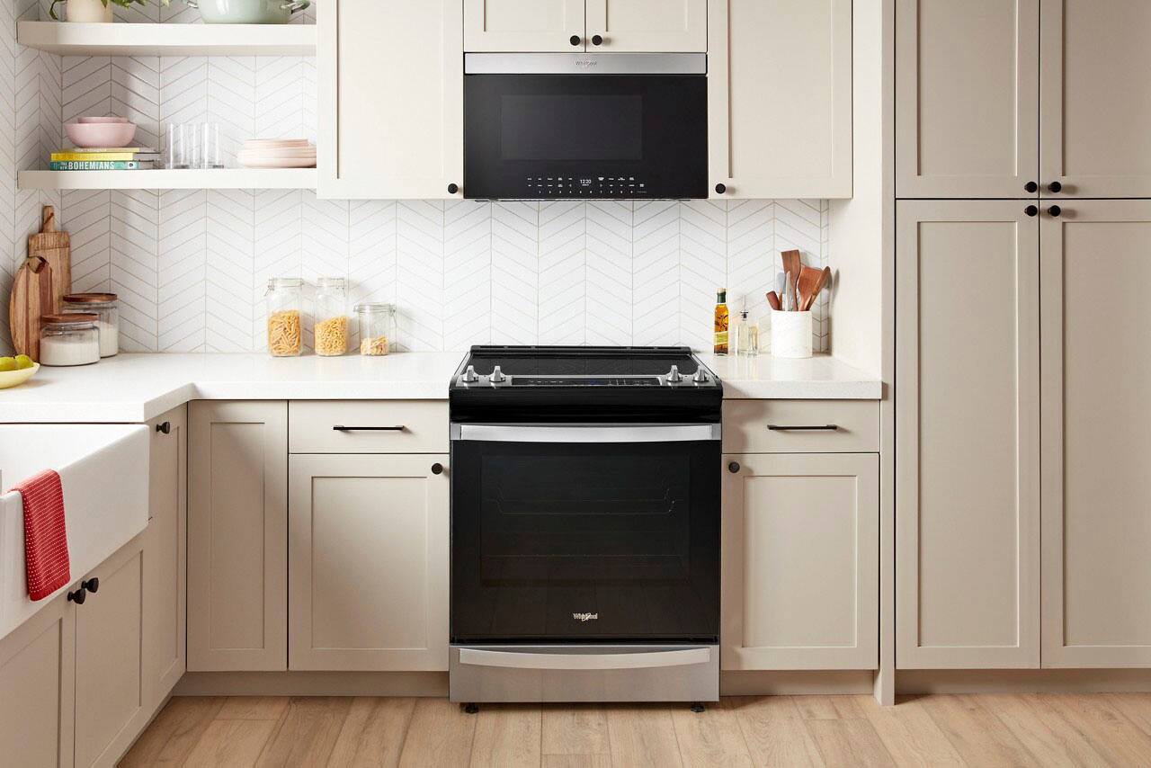 Alt View 17. Whirlpool - 1.1 Cu. Ft. Over the Range Microwave with Flush Built-In Design - Stainless steel.