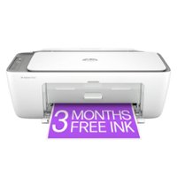 HP - DeskJet 2855e Wireless All-In-One Inkjet Printer with 3 Months of Instant Ink Included with HP+ - White - Front_Zoom