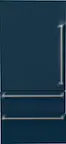 Front. Viking - 7-Series Built-in Referigerator Door Panel Kit-Left Hinge-Includes Professional handle - Slate Blue.