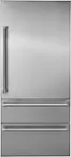 Front. Viking - 7-Series Built-in Referigerator Door Panel Kit-Right Hinge-Includes Professional handle - Stainless Steel.