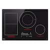 Front. LG - 30" Built-In Electric Induction Cooktop with 4 Elements and UltraHeat 5.0kW Element - Black Ceramic.