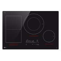 LG - 30" Built-In Electric Induction Cooktop with 4 Elements and UltraHeat 5.0kW Element - Black Ceramic - Front_Zoom