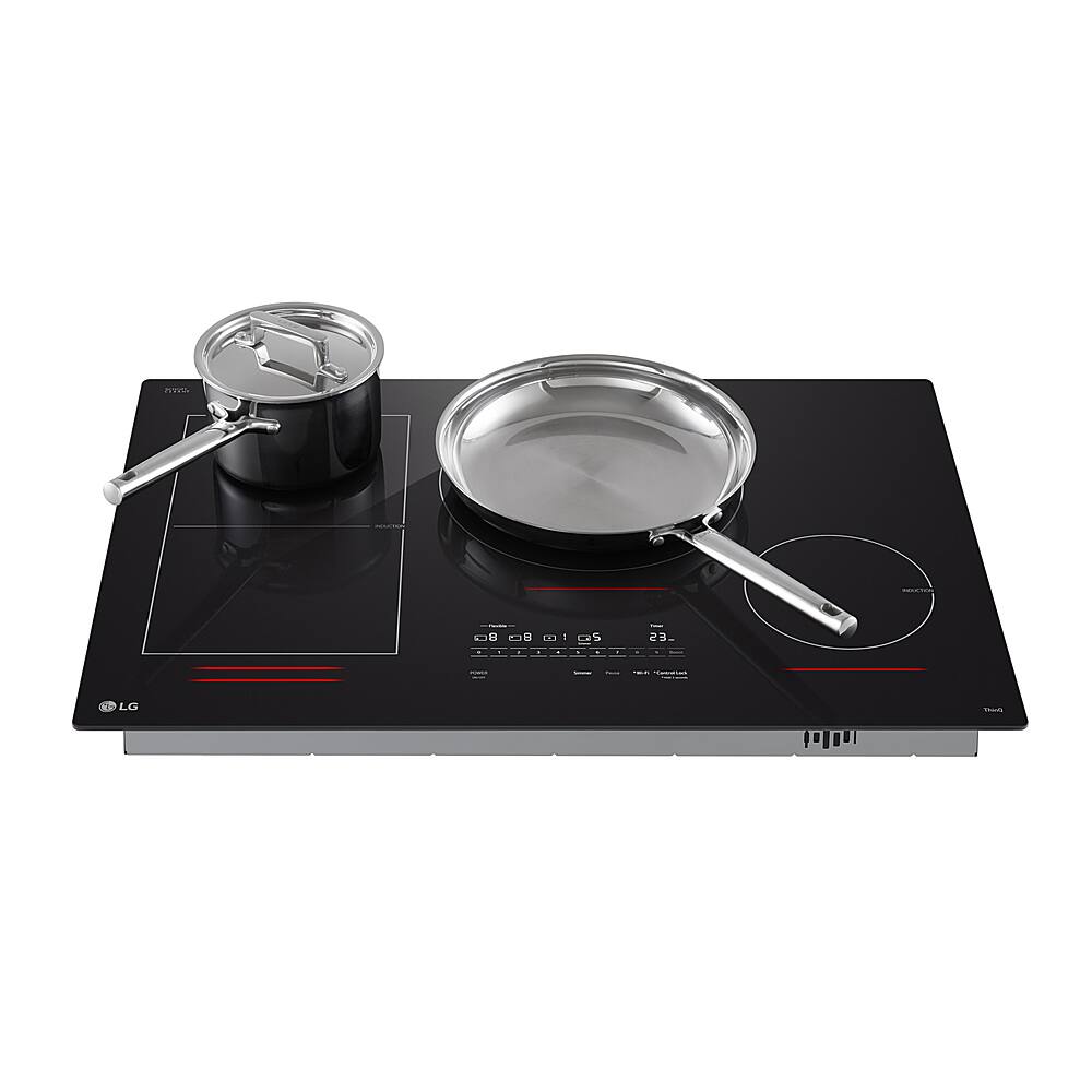 Alt View 12. LG - 30" Built-In Electric Induction Cooktop with 4 Elements and UltraHeat 5.0kW Element - Black Ceramic.