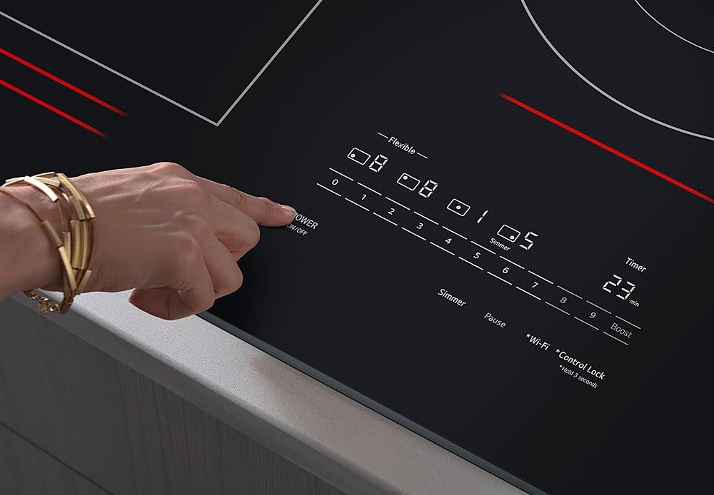 Alt View 14. LG - 30" Built-In Electric Induction Cooktop with 4 Elements and UltraHeat 5.0kW Element - Black Ceramic.