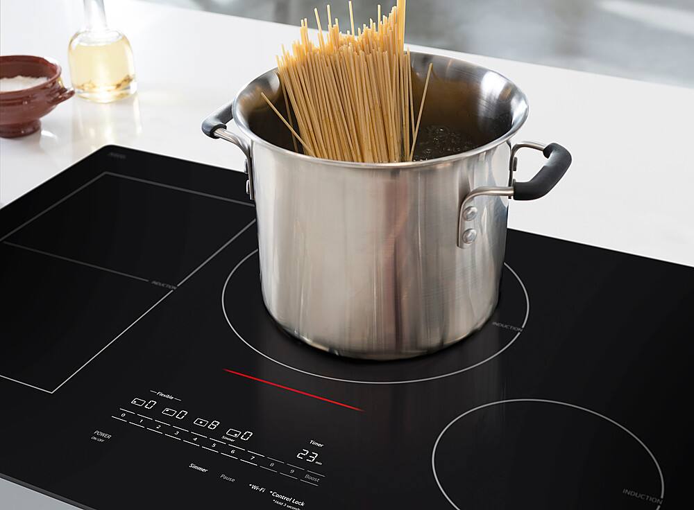 Alt View 15. LG - 30" Built-In Electric Induction Cooktop with 4 Elements and UltraHeat 5.0kW Element - Black Ceramic.