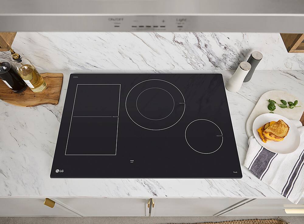 Alt View 16. LG - 30" Built-In Electric Induction Cooktop with 4 Elements and UltraHeat 5.0kW Element - Black Ceramic.