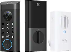 Front. eufy Security - Smart Lock E330 with Chime WiFi Replacement Deadbolt with eufy App|Keypad|Biometric Access - Light Gray.