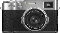 Front. Fujifilm - X-Series X100VI 40.2MP Digital Camera - Silver.