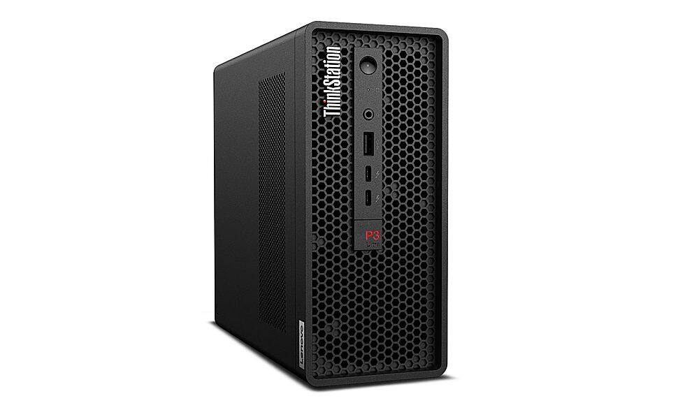 Left. Lenovo - ThinkStation P3 Ultra Desktop - Intel Core i5-13600 - 16GB Memory - 512GB SSD - Black.