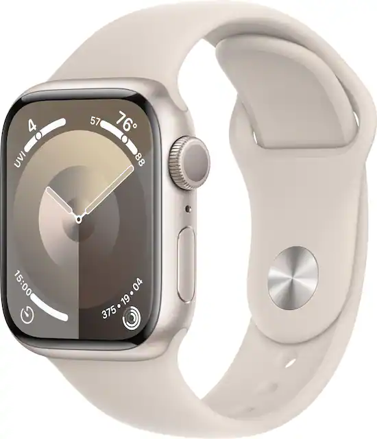 Apple Watch Series 9 GPS 41mm Aluminum Case with Starlight Sport Band Medium Large Starlight MR8U3LW A Best Buy