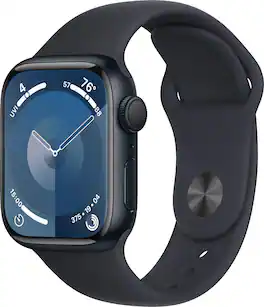 Apple Geek Squad Certified Refurbished Watch Series 9 GPS 41mm Aluminum Case with Midnight Sport Band (Small/Medium) - Midnight - (2023)