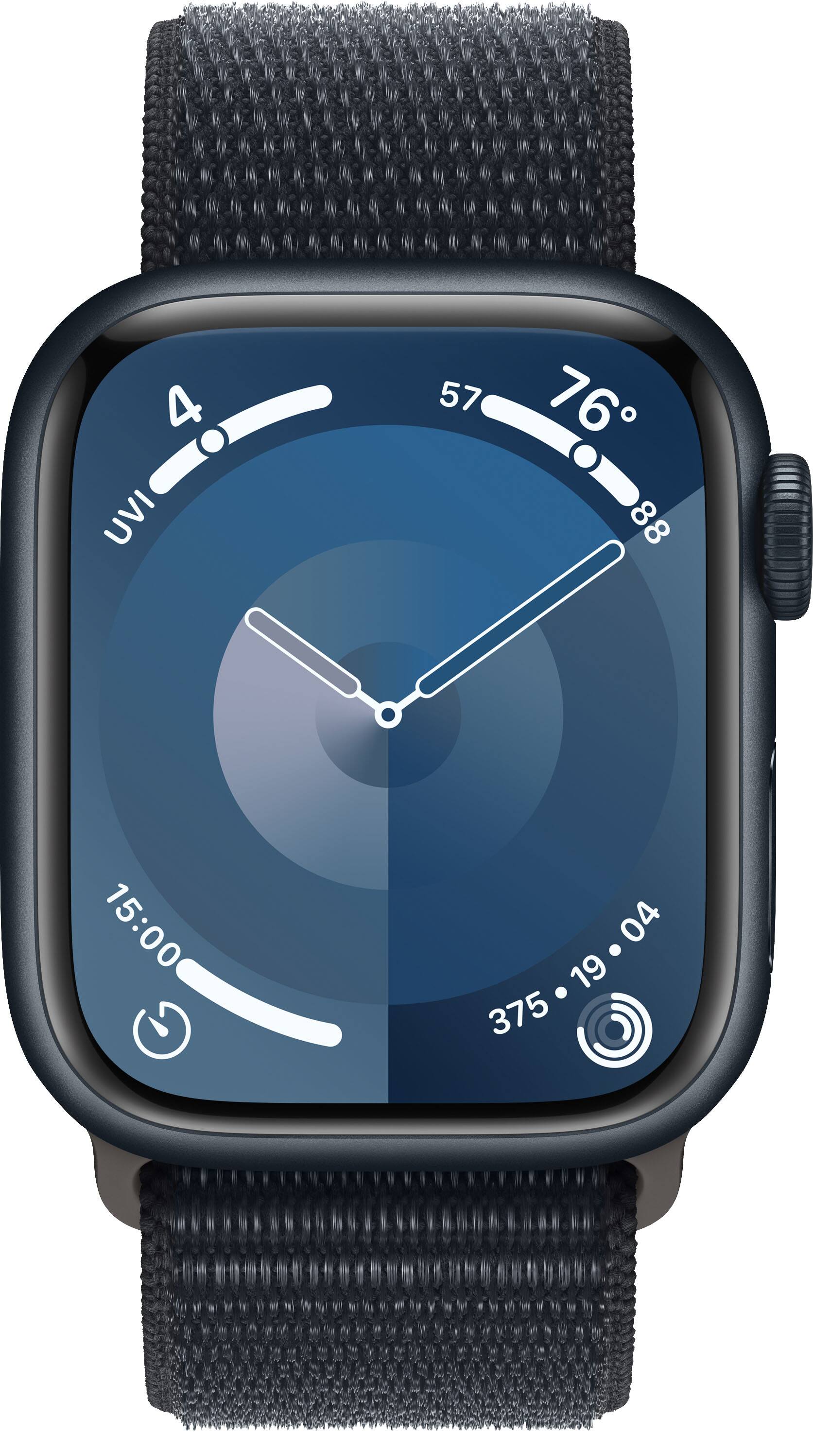 The image shows a watch face with the time of 15:00 displayed. The watch also has a compass, which is showing the direction of 4 UVI. The compass is surrounded by four other smaller compasses, each indicating a different direction. The watch is black and gray in color, and it is placed on a white background.