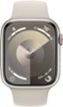 Angle. Apple - Apple Watch Series 9 GPS 45mm Aluminum Case with Starlight Sport Band  (Medium/Large) - Starlight.