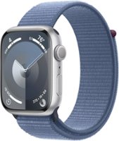 Apple Watch Series 9 GPS 45mm Aluminum Case with Winter Blue Sport Loop - Silver - Front_Zoom