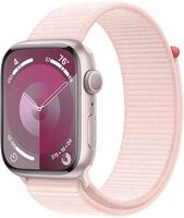 Geek Squad Certified Refurbished Apple Watch Series 9 GPS 45mm Aluminum Case with Light Pink Sport Loop - Pink - (2023) - Front_Zoom