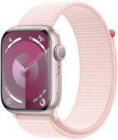 Apple Watch Series 9 GPS 45mm Aluminum Case with Light Pink Sport Loop - Pink - Front_Zoom