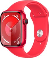 Apple Watch Series 9 GPS 45mm Aluminum Case with (PRODUCT)RED Sport Band  (Medium/Large) - (PRODUCT)RED - Front_Zoom