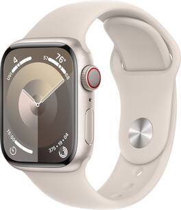 Refurbished Apple Watch Series 9 GPS + Cellular 41mm Aluminum Case with Starlight Sport Band (Medium/Large) - Starlight - (2023)