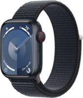 Apple Watch Series 9 GPS + Cellular 41mm Aluminum Case with Midnight Sport Loop - Midnight - Front_Zoom