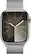 Angle. Apple - Apple Watch Series 9 GPS + Cellular 41mm Stainless Steel Case with Silver Milanese Loop - Silver.