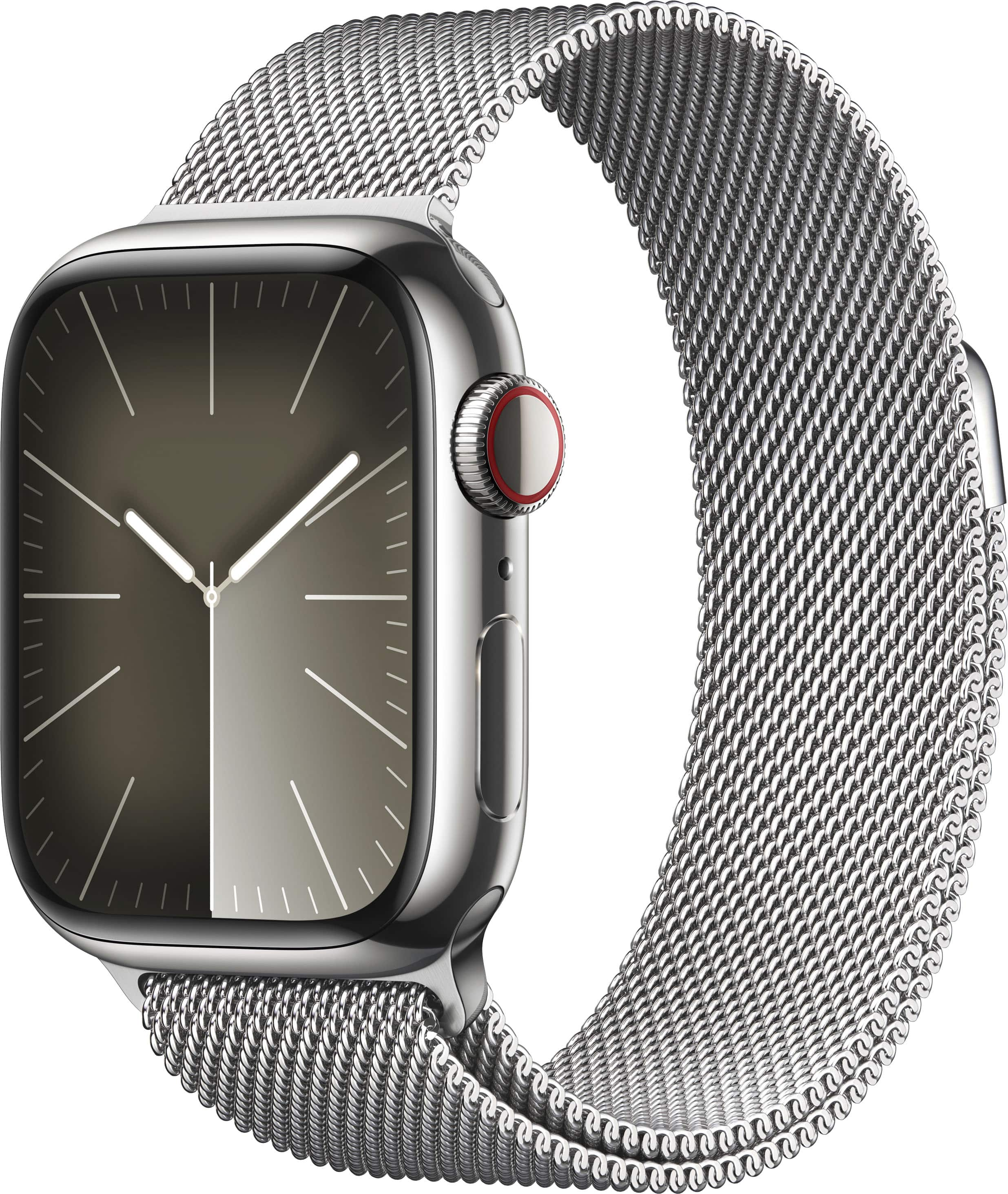 Apple Watch Series 9 GPS + Cellular 41mm Stainless Steel Case with Silver  Milanese Loop Silver MRJ43LW/A - Best Buy