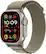 Front. Apple - Apple Watch Ultra 2 GPS + Cellular 49mm Titanium Case with Olive Alpine Loop (Medium) - Titanium.