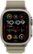 Angle. Apple - Apple Watch Ultra 2 GPS + Cellular 49mm Titanium Case with Olive Alpine Loop  (Large) - Titanium.
