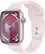 Front. Apple - Apple Watch Series 9 GPS + Cellular 45mm Aluminum Case with Light Pink Sport Band (Small/Medium) - Pink.