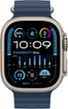 Angle. Apple - Apple Watch Ultra 2 GPS + Cellular 49mm Titanium Case with Blue Ocean Band - Titanium.