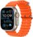 Front. Apple - Apple Watch Ultra 2 GPS + Cellular 49mm Titanium Case with Orange Ocean Band - Titanium.