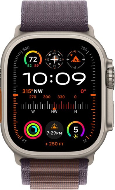 Apple Watch Ultra 2 GPS + Cellular 49mm Titanium Case with Indigo Alpine Loop  (Medium) - Titanium (AT&T)_1