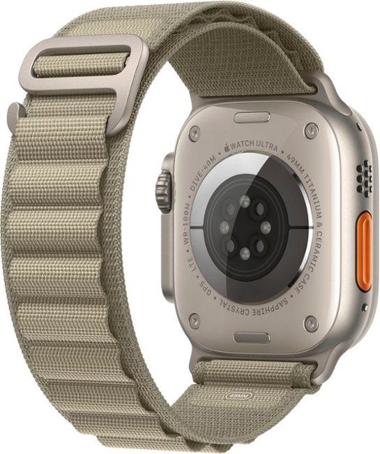 Apple Watch Ultra 2 GPS + Cellular 49mm Titanium Case with Olive Alpine Loop  (Large) - Titanium (AT&T)_2