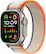 Front. Apple - Apple Watch Ultra 2 GPS + Cellular 49mm Titanium Case with Orange/Beige Trail Loop (Medium/Large) - Titanium.