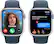 Alt View 4. Apple - Apple Watch Series 9 GPS + Cellular 41mm Aluminum Case with Storm Blue Sport Band (Small/Medium) - Silver.