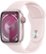 Front. Apple - Apple Watch Series 9 GPS + Cellular 41mm Aluminum Case with Light Pink Sport Band  (Small/Medium) - Pink.