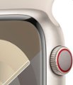 Alt View Zoom 1. Apple Watch Series 9 GPS + Cellular 45mm Aluminum Case with Starlight Sport Band  (Small/Medium) - Starlight (Verizon).