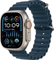 Apple Watch Ultra 2 GPS + Cellular 49mm Titanium Case with Blue Ocean Band - Titanium (Verizon) - Front_Zoom