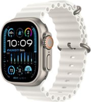 Apple Watch Ultra 2 GPS + Cellular 49mm Titanium Case with White Ocean Band - Titanium (Verizon) - Front_Zoom