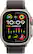 Angle. Apple - Apple Watch Ultra 2 GPS + Cellular 49mm Titanium Case with Blue/Black Trail Loop (Medium/Large) - Titanium.