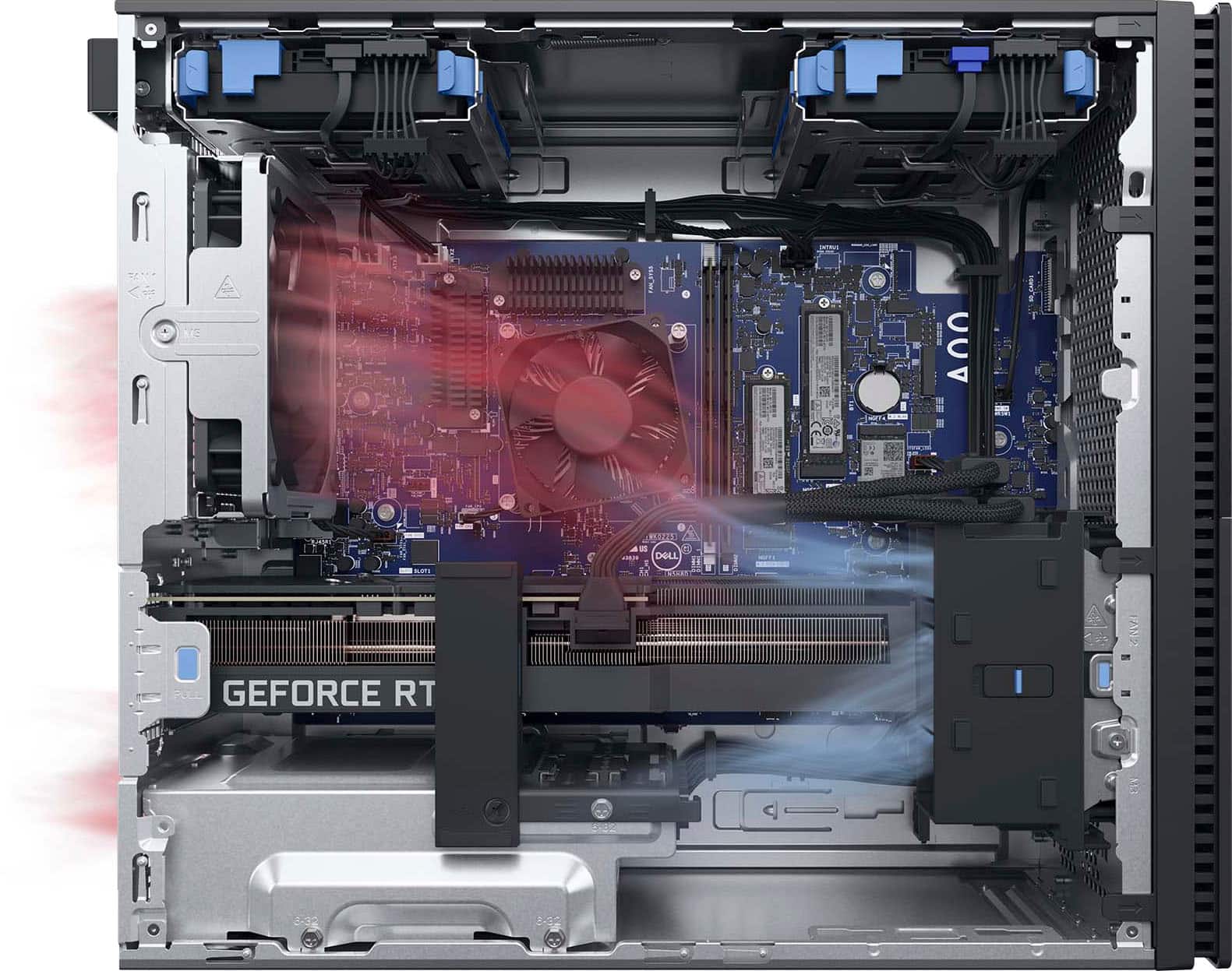 Alt View 4. Dell - XPS 8960 Desktop -Intel Core i7 processor (14 gen) - 16GB Memory - NVIDIA GeForce RTX 3050 - 1TB SSD - Black.